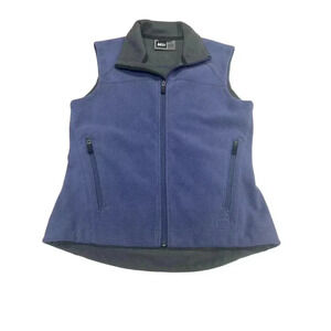 REI Womens Small Fleece Vest Blue/Gray Hiking Outdoor